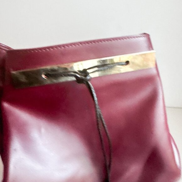 Alberta Di Canio Leather Burgundy Wine Medium Backpack - Picture 3 of 8